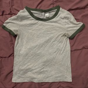 grey &’ army green crop top